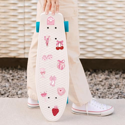Image of Pink Bow Stickers Rolls - 1000 Pcs Retro Vintage Coquette Bow Aesthetic Pink Waterproof Vinyl Reusable Laptop Sticker Scrapbook Water Bottle Page Activity Pad Brithday Party Favor Skateboard