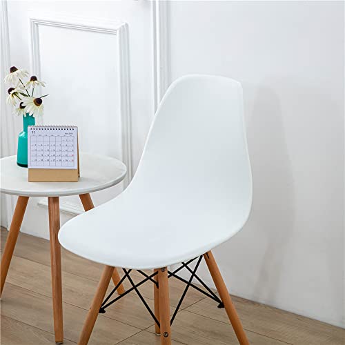 Highdi Stile Nordico Scandinave Sedia per Sala da Pranzo Velluto, 4/6/2/1 Pezzi Tinta Unita Coprisedia con Schienale Copertura Protettiva della Sedia per Cucina Ufficio (Bianco,2 Pezzi)