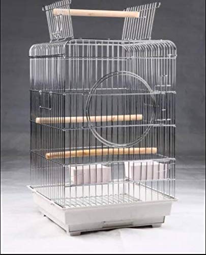 CENTRAL FISH AQUARIUM Foldable Square Metal Bird Cage For Macaw,Green Parrot And All Big Birds L 18" X W 18" X H 33" With 2 Cups,2 Perch And Tray(Zinc)-A5003 (B08TBW1QDS) Amazon Price History, Amazon Price Tracker