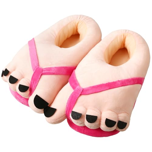 Novelty Pink big Toe Couple home Cartoon Toe Warm Soft Female Winter Cartoon Funny Indoor Shoes toe slippers