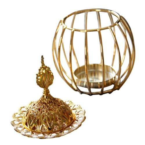 TOYANDONA Quemador de Incienso Metálico Dorado Estilo Torre Decoración para Escritorio y Hogar Soporte Versátil para Aromaterapia y Velas para Meditación y Yoga