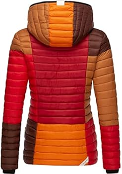Navahoo B841 Gewatteerde overgangsjas voor dames, in color blocking-stijl, natuurlijk, XS
