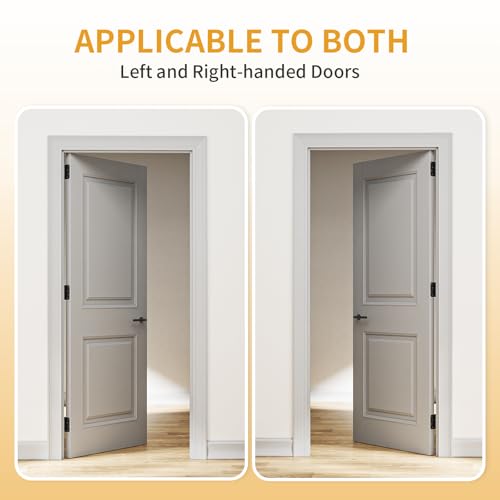 Luxbaro 3 Pack Self Closing Door Hinges 4 Inch, Matte Black Spring Loaded Hinges with 5/8'' Radius Corners, Adjustable Tension for Garage, Front Door, for Left and Right Hand Door, UL Listed by Luxbaro - Image 4