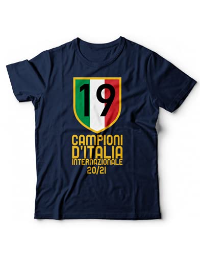 Generico Camiseta Escudo Inter IM Escudo 2020 Campeoni d'Italia - 100% Algodón turquesa M