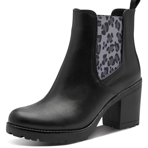 Marco Tozzi Damen Chelsea Boots mit Blockabsatz Vegan, Schwarz...