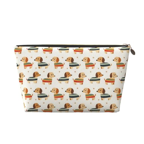 GVYGVY Organizador pequeño de neceser de viaje para maquillaje, colorido perro salchicha, bolsa de aseo de viaje para mujeres y hombres, bolsas organizadoras para bolso con cremallera