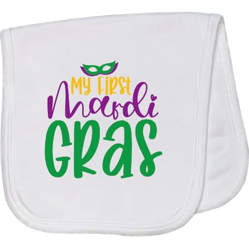 inktastic My First Mardi Gras Baby Burp Cloth White 45b3d