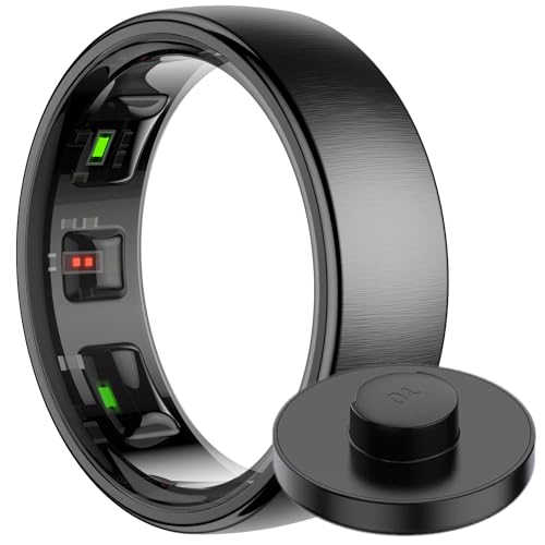 BLAUPUNKT Smart Ring Pro V3 | kein ABO | höchster Datenschutz | Keine Cloudanmeldung | Schritte, Schlaf, Puls, Temperatur, SpO2, CKal., HRV, Sport | IP68 | Android und iOS App | Schwarz | Größe 8