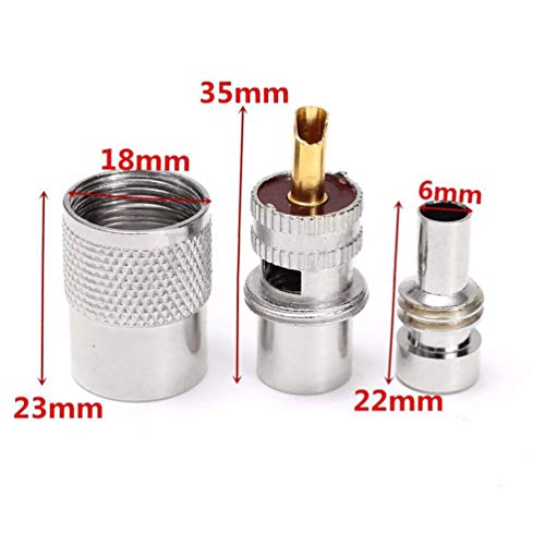 POPETPOP 2 Pcs Plugue Macho Cravar Conector Coaxial Com Redutores de Solda UHF Macho Conectores