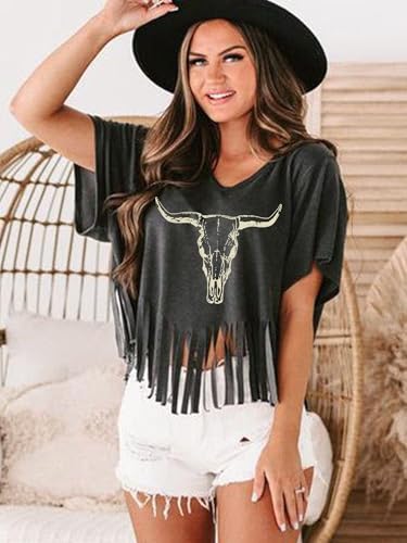 Nashville Tshirt for Women Country Concert Fringe Tops Country Music Shirts Short Sleeve Cowgirl Graphic Tees - Image 4