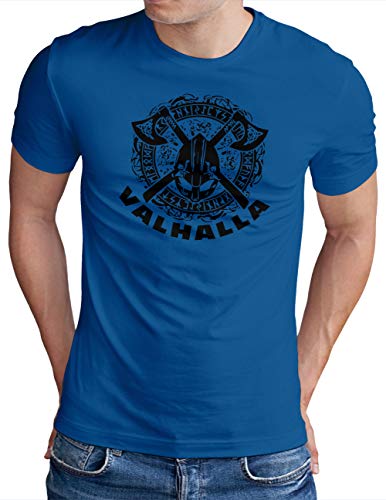 T-shirt Viking Valhalla bleu royal idée cadeau homme taille XXXXL