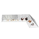 Metal Chicken Coop, Chicken Tunnels for Outside, Chicken Runs for Yard with Cover, Metal Poultry Cage for Hens, Ducks, Rabbits
