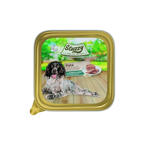 Mister Stuzzy, Cibo Umido per Cani Adulti al Gusto Agnello e Risoin Pezzi - Totale 3,3Kg (22 Vaschette da 150G)