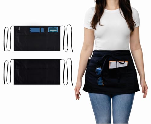Dreamology Serving Apron for Waitresses,Waist Apron,Waitress Apron (2 Pack)
