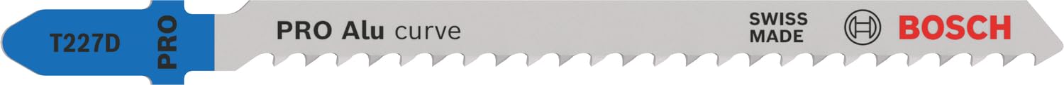Bosch Professional 100x Hojas de sierra de calar T 227 D Special for Alu (para Aluminio, accesorios Sierra de calar), Color Plata, 3-15 mm