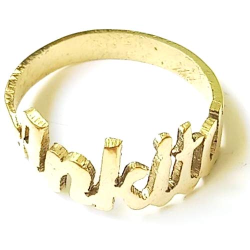 Myprinfy Brass Golden Personalized Customized Brass Metal Ring for