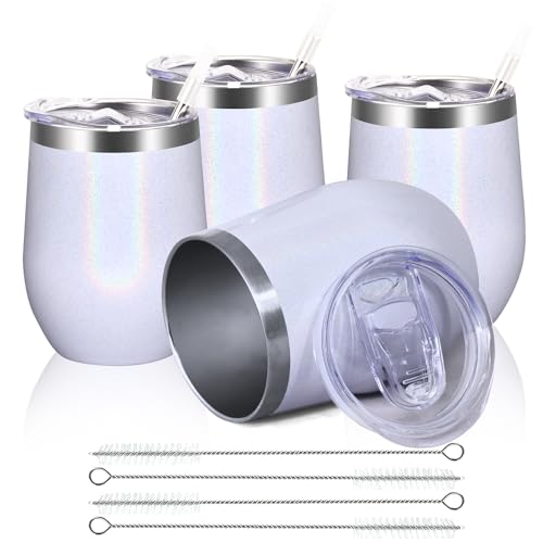 Joymaking Reusable Coffee Cup, Double Walled -Insulated Travel Mug Vacuum Stainless Steel Wine Tumbler with Spill Proof Lid