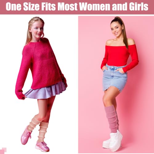 Image of Sintege 6 Pairs Leg Warmers for Girls Women | Kawaii Japanese Style Design, Soft Knitted Slouchy Boot Socks, Cute School Outfits Accessory for Girls, Lolita Costume
