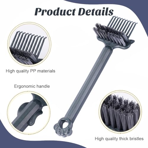 Image of HASTHIP 2 in 1 Comb Cleaner Detangling Hair Brush Cleaning Tool Rake Brush with Hanging Hole Tangled Hair Remover Tool for Hairs Dust Removing, Home and Salon Use
