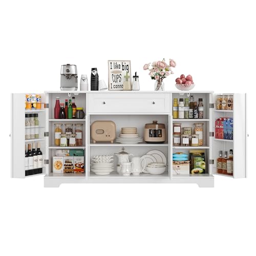 Hithos 54 Inch Buffet Cabinet With Storage, Modern Kitchen Buffet Sideboard With Drawer thumb #6