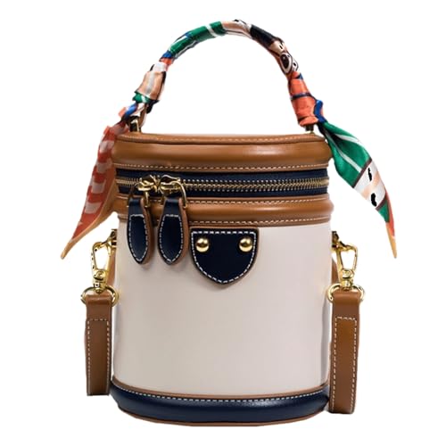 Bolsos de cubo para mujer, bolso de hombro de piel sintética para mujer - Bolso con correas de piel ajustables para tarjetas, teléfono móvil, llaves - Ideal para uso diario,