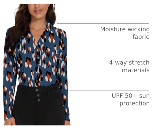 Image of Soneven Womens Golf Polo Shirts 3 /4 Long Sleeve V Neck Button Down Shirts Business Causal Work Blouses Tops