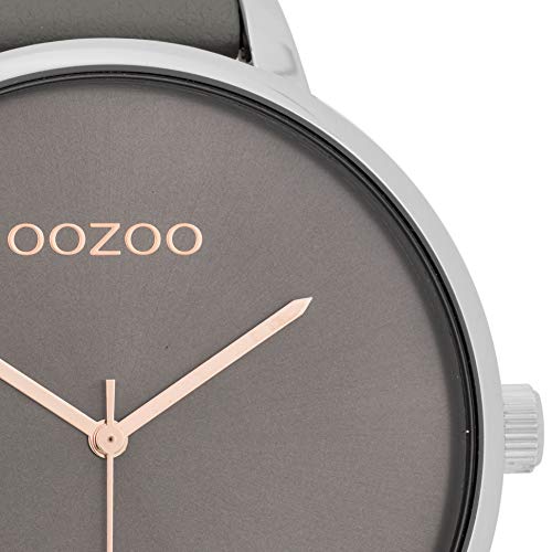 Große XXL Oozoo Damenuhr mit Stickmuster Lederband 48 MM – Bild 3