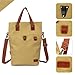 TOURBON Canvas Clip-On Quick-Release Bike Panniers Women's Shoulder Tote Bag - Khaki