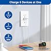 ELEGRP USB C Wall Outlets with 3-Ports, 15 Amp Outlets with USB Ports, Tamper-Resistant USB Outlet, Wall Plate Included, Matte White, UL Listed, 2 Pack