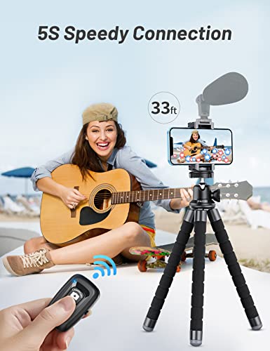 Phone Tripod, Flexible & Portable Camera Tripod Stand With Universal Clip, 360° Rotating Tabletop Travel Tripod Holder Compatible With Smartphones Gopro And Small Camera #TOP7