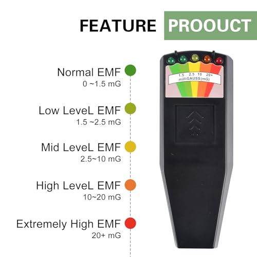 K2 Emf-messgeräte Meter Handheld Anti Strahlungs Testgerät 5 LED Ghost Hunting Detektor, K2 EMF Messgerät Paranormal Equipment Tester 50Hz-20.000Hz