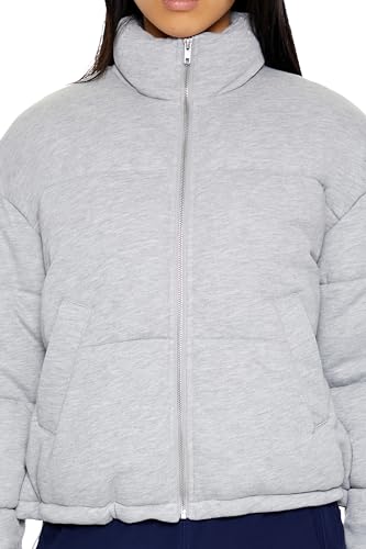 Forever 21 Women's Quilted Heathered Puffer Jacket3