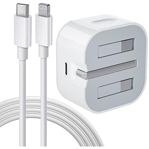 iPhone Charger Cable and Plug, iPhone Fast Charger 20W PD 3.0 USB C Wall Charger Plug with 1M iPhone Fast Charging Cable USB C Fast Charger Compatible with Phone 14 13 12 11 Pro Max X XR Xs 8, Pad Cover