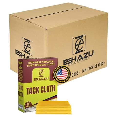 Eshazu Premium Tack Cloth (Pack of 144) – Professional Grade Dust and Particle Remover for Woodworking and Painting – Tack Rags for Surface Cleaning – Silicone & Wax Free, Anti-Static Cover
