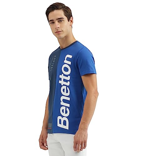 Image of UNITED COLORS OF BENETTON Men's Cotton Printed Regular Fit T-Shirt