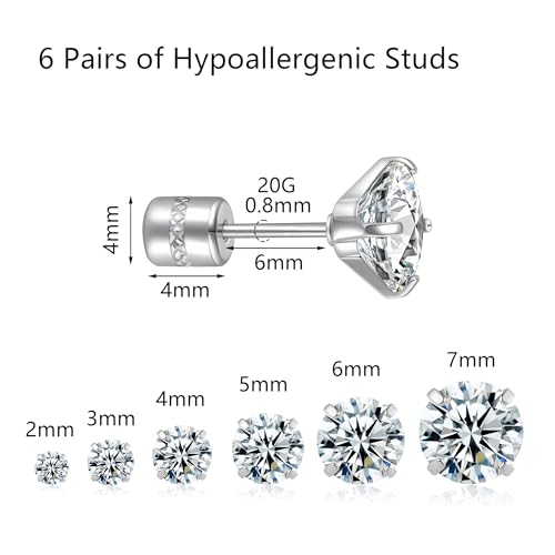 Titanium Hypoallergenic Stud Earrings for Women Mens Nickel Free Earrings - image 4