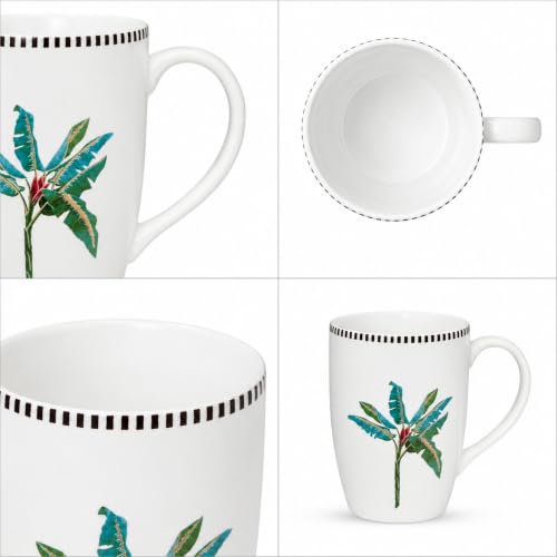Image of Vistas Palm Ceramic Large Mug Set of 2 for Coffee, 350ml Each | Microwave & Dishwasher Safe Coffee Mug | Matte Finish Coffee Cup | Mug Set, Perfect for Every Occasion, Coffee Cups & Mugs