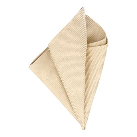 Einstecktuch Taschentuch Seide Streifen Champagner Beige 25x25 cm Cover