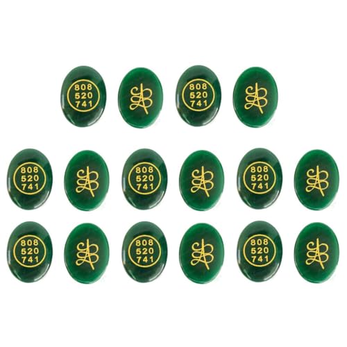 Image of Pre-Energized Natural Green Jade Zibu Coin to Attract Money Cash flow and Wealth. Certified. Angle Number & Zibu Symbol of Abundance. Cabochon Oval Shape Feng Shui Money Coin Both Side 8 Pcs