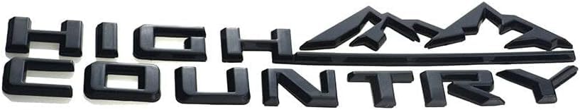 Image of 1Pc High Country Emblem Rear Tailgate Letter Logo Car Badge Nameplate Replacement for 2019-2025 Tahoe Silverado (1Pcs Rear Emblem - Glossy Black)
