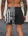 COOFANDY Men's Swim Trunks Quick Dry Bathing Suit with Pockets Swimwear Beach Board Short Swimsuit Black American Flag,L