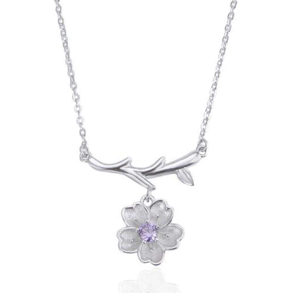 Bijoux en argent 925 véritable collier cerisier finement ciselé