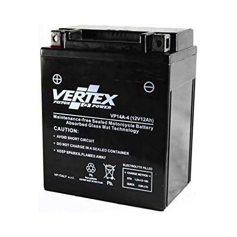 Vertex VP14A-4 Sealed AGM Motorcycle/Powersport Battery, 12V, 12Ah, CCA (-18) 210, Replaces: CB14-A2/CB14-B2, YB14-A2 Perfect battery for Motorcycle, ATV's, Personal Watercraft and Snowmobiles Cover