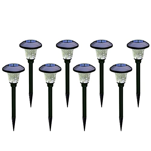 GGTT Solarlampen Für Außen Packung vom 2/4/8/12 Solargarten-Beteiligter-dekorativer Edelstahl Solar-Outdoor-Garten-Rasen-Boden-Plug-Licht,Landschafts-dekoratives Licht,warmes Licht Cover
