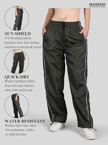 Image of Parachute Pants for Women - Water-Resistant Cargo Pants for Women | Stylish Activewear for Travel, Office, Gym, Trekking & Everyday Comfort | Korean Pants for Woman