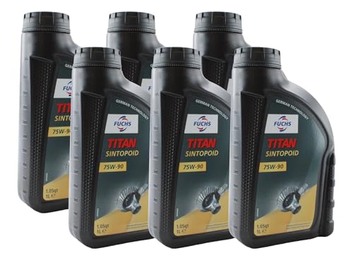Fuchs 6 Liter TITAN SINTOPOID SAE 75W-90 Differential Gear Oil (6 x 1L)