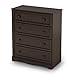South Shore Savannah Collection 4-Drawer Dresser, Espresso with Round Wooden Knobs