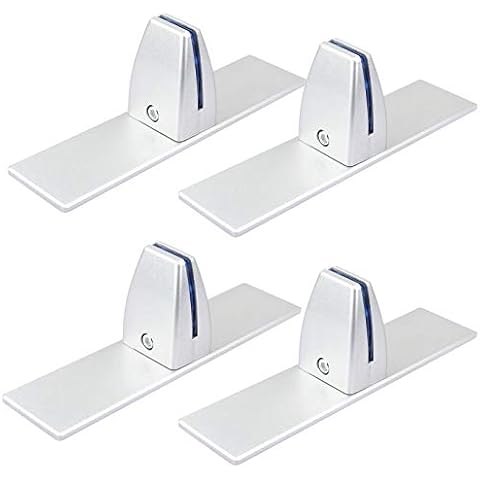 MOUNTAIN_ARK 4 Stück Büro Schreibtischtrennwand Clip, Klemmhalter für Plexiglas, Tischklemme für spuckschutz, Aluminiumlegierung lackierte Oberflächen Cover