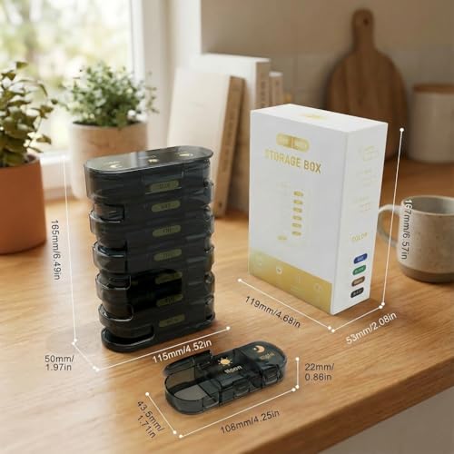 Image of Premium Medicine organizer Box- Waterproof Weekly Medicine organizer- Medicine Box for home, 7 days tablet organizer For Home-Large Pill Organizer Box Case (Black-3 Compartment (Standing))