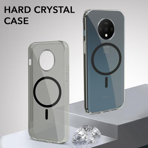 Image of Jkobi Lifetime Anti-Yellow MagSafe Compatible Clear Back Cover Case for OnePlus 7T (Sleek Hard Crystal | Shockproof and Camera Protection)